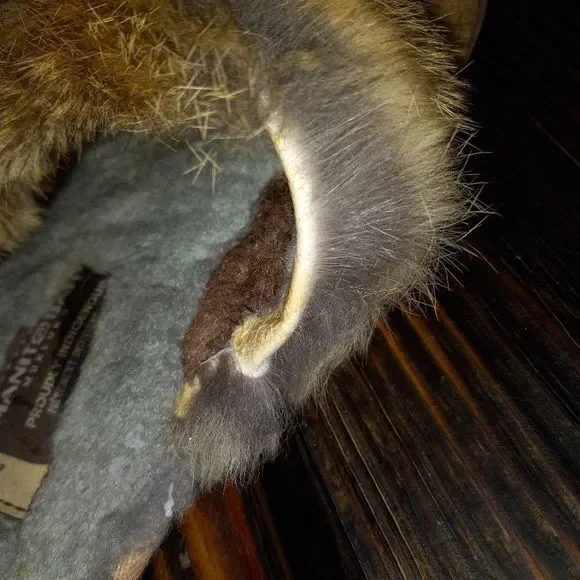 MANITOBAH MUK LUK RABBIT FUR SLIPPERS - Picture 9 of 11